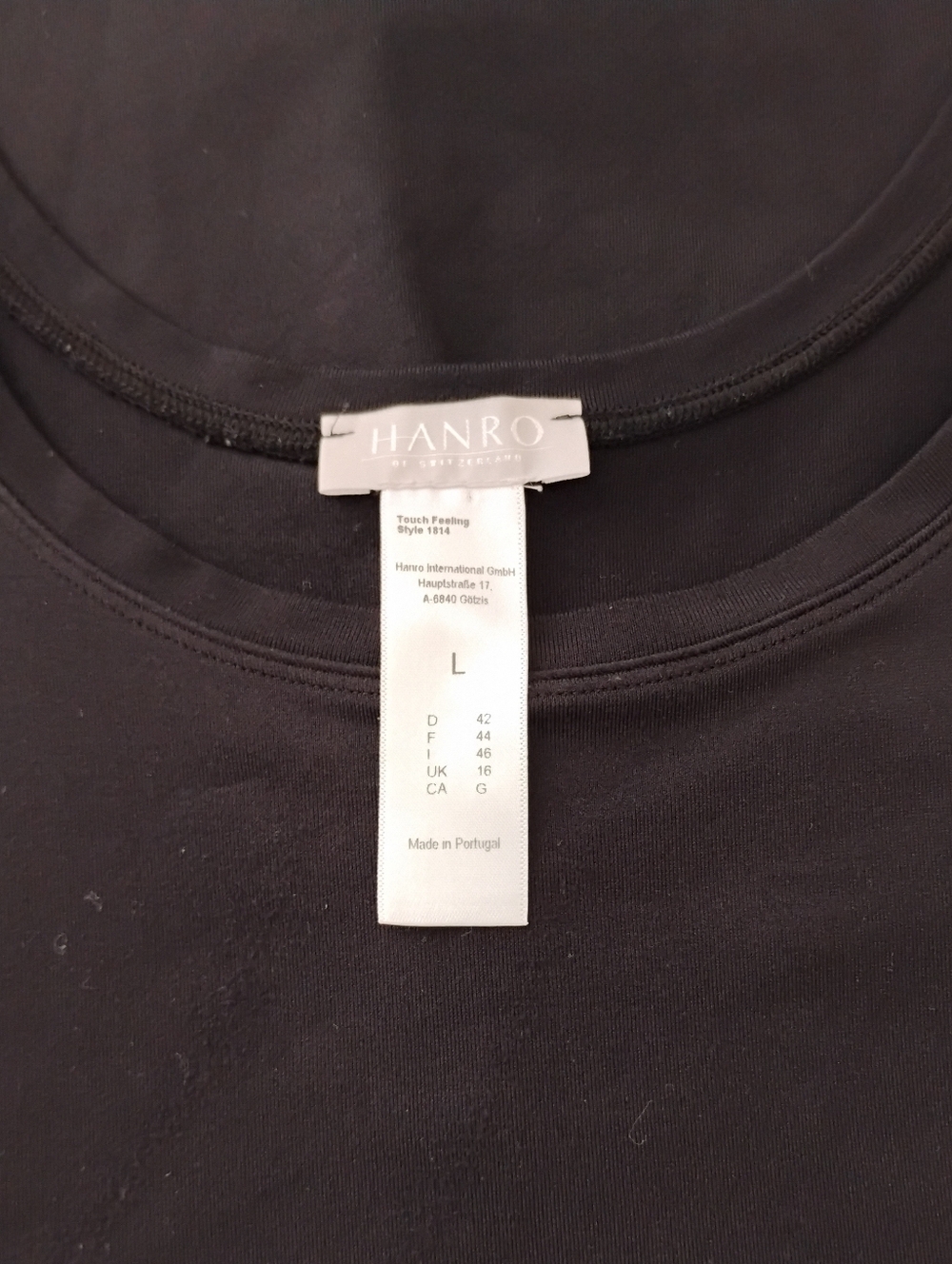 Hanro Touch Feeling Tank Black Size L - Picture 4 of 5